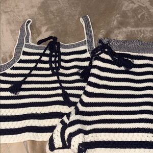 Striped Knit Tank and Shorts Set